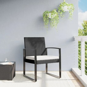 Záhradné jedálenské stoličky 2 ks čierne PP ratan 360203