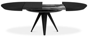 Okrúhly rozkladací jedálenský stôl s prídavnou doskou s čiernou doskou ø 120 cm Magnus – Windsor &amp; Co Sofas
