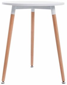 Jedálenský stôl okrúhly drevený Amalia natura - v75 x Ø60 cm - Biela