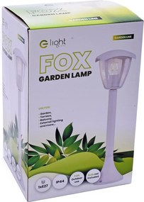 Exteriérové svietidlo Fox Big, 1x akrylové/biele hliníkové tienidlo