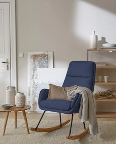 Hojdacie kreslo Lindberg, námornická modrá látka