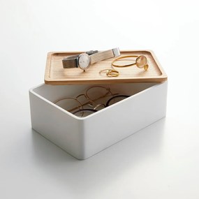 Biely úložný box s vekom 18.5x12.5x7 cm Rin – YAMAZAKI