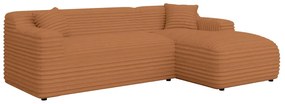 Menčestrová rohová pohovka v terakotovej farbe (pravý roh/s leňoškou) Martin – Ropez