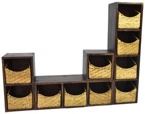 Drevená polica s košíkom Rozmery (cm): 16x34, v. 17