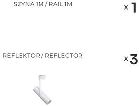 Zuma Line 3557 - Bodové svietidlo v lištovom systéme LISA 3xGU10/35W/230V biela