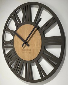 Dekorstudio Moderné drevené hodiny EKO Loft Adulto antracit 50cm