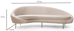 Elegantná pohovka Esesi - béžová, ľavá