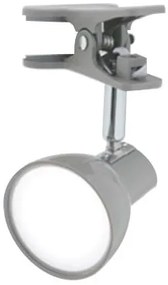 NIPEKO Stolná flexibilná LED lampa s klipom, 5W, teplá biela, 14cm, šedá