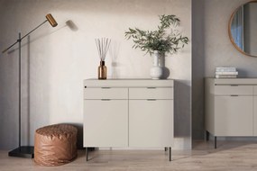 Komoda Sentia 105 cm s 2 zásuvkami - kašmírová / čierna