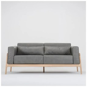 Tmavosivá pohovka s konštrukciou z masívneho dubového dreva Gazzda Fawn,180 cm