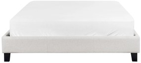 Čalúnená posteľ 140 x 200 cm svetlosivá ROANNE Beliani