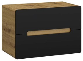 Bronx 80 (doska) dubová skriňa crafted-čierna matná