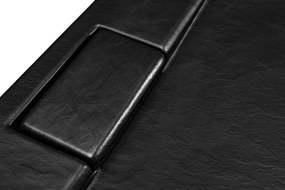 Besco Štvrťkruhový sprchovací kút ZARYA CHROM HR 80x80 (90x90) + vanička AXIM SE čierna BESCO-Rozmery: 90x90