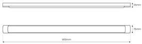 LED svietidlo Batten, 1x LED 27w, 4000k, w, (90 cm)