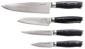 Súprava nožov G21 Gourmet Damascus v bambusovombloku, 4 kusy + brúsny kameň