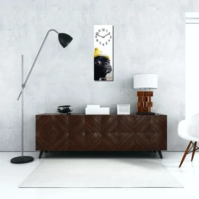 Detské nástenné hodiny 20 x 60 cm s mopslíkom