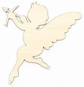 DECOLED Drevená dekorácia, anjel, 9,7x8 cm, 4ks/balenie.