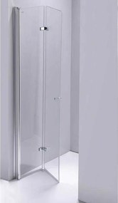 BPS-koupelny Zalamovacie otočné sprchové dvere HYD-JSD01A 80 chrom/transparent pre inštaláciu do niky - bez vaničky