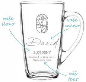 Pieskovaný hrnček znamenia Strelca