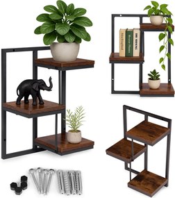 Nástěnný stojan na květiny MELODY 45,5x32,5 cm hnědý/černý