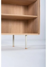 Nízka komoda z dubového dreva v bielo-prírodnej farbe 118x100 cm Fina – Gazzda