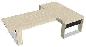 Stôl Verno+ S 200 x 300 cm s rokovacím prvkom, agát / čierna