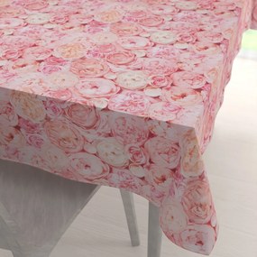 Biante Dekoračný obdĺžnikový obrus Leona LN-086 Ružové a krémové pivonky 130x180 cm