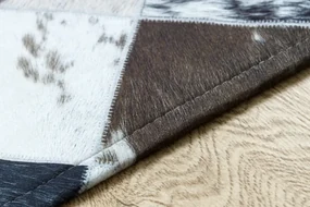 Koberec PATCHWORK 21720 béžový/hnedý - imitácia kože krava, romby