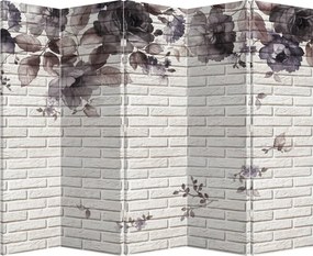 Paraván - Múr s kyticou (210x170 cm)