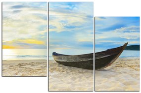 Obraz na plátne - Čln na pláži 151D (105x70 cm)