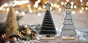 Drevená dekorácia vianočný stromček čierna