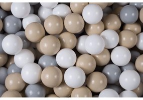 Sivý menčestrový bazénik s loptičkami ø 90x30 cm Montessori – Meowbaby