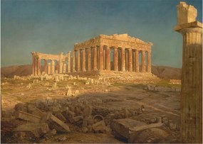 Sklenený obraz - Frederic Edwin Church, The Parthenon, reprodukcia (70x50 cm)