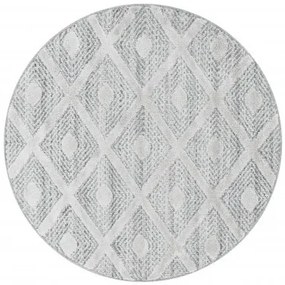 Ayyildiz, Kusový koberec Pisa 4707 Grey kruh, 80x80 (priemer) kruh, šedá, obývacia izba