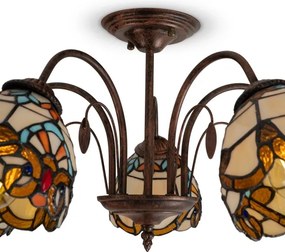 Brilagi - Tiffany vitrážový prisadený luster MIRABELLA 5xE27/60W/230V priemer 60 cm