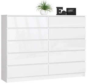 Komoda Rollo K 160,4 cm biela lesklá
