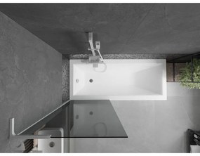 Mexen Next L, 1-krídlová vaňová zástena 70 x 150 cm, 6mm šedé sklo, biely profil, 895-070-000-03-40-20