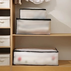 Arte Regal Textilný úložný box na uschovanie oblečenia a posteľnej bielizne, WHITE KIPIT, 105x45x15, biely