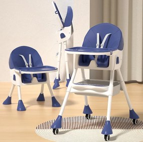 Stolička na kŕmenie KDK03 4v1 modrá + košík a kolieska ZDARMA