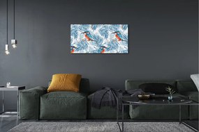 Obraz na plátne Maľované vták na vetve 140x70 cm