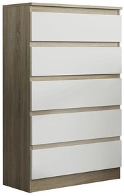 Komoda 5S Ariel I Biely/Sonoma