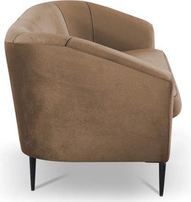 Trojmiestna pohovka Olivio, svele hnedá  zamatová látka