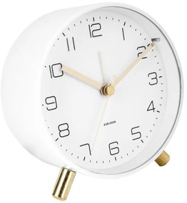 Biely budík Karlsson Lofty, ø 11 cm
