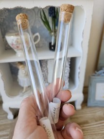 Sklenená dóza/ skúmavka s korkovým viečkom - Ø 2*19 cm / 40 ml