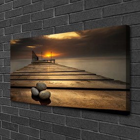 Obraz Canvas More mólo západ slnka 120x60 cm