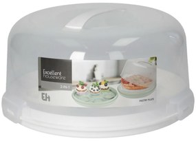 EH Servírovací podnos s vekom 2v1, pr. 28 cm, biela