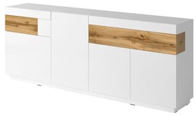 Komoda Stacey Typ 25 (dub + biely vysoký lesk). Akcia -16%. Vlastná spoľahlivá doprava až k Vám domov. 1030465