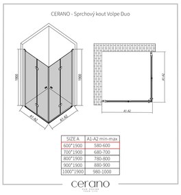 CERANO Cerano, Sprchovací kút Volpe Duo L/P - chróm, transparentné sklo - 100x80 cm - skladacia, CER-CER-480196