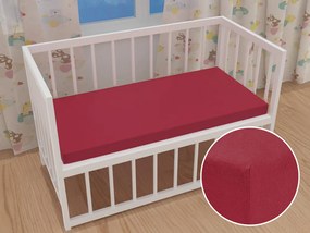 Detské jersey napínacie prestieradlo do postieľky JR-010 Vínové 70 x 140 x 10 cm - do postieľky