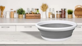 Kôš na bielizeň ELBA COMPACT 9 sivý / biely 9 l